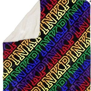 *SOLD* X posted PINK Rainbow Sherpa Blanket